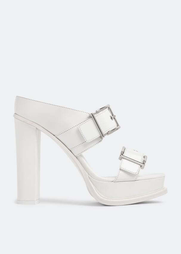 

Сандалии ALEXANDER MCQUEEN Platform buckle sandals, белый