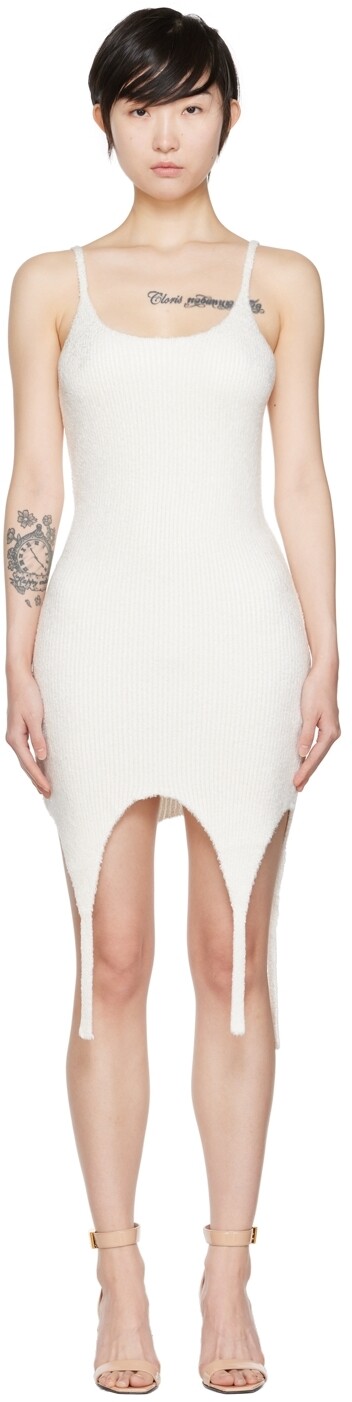 

Белое мини-платье из вискозы Balmain
