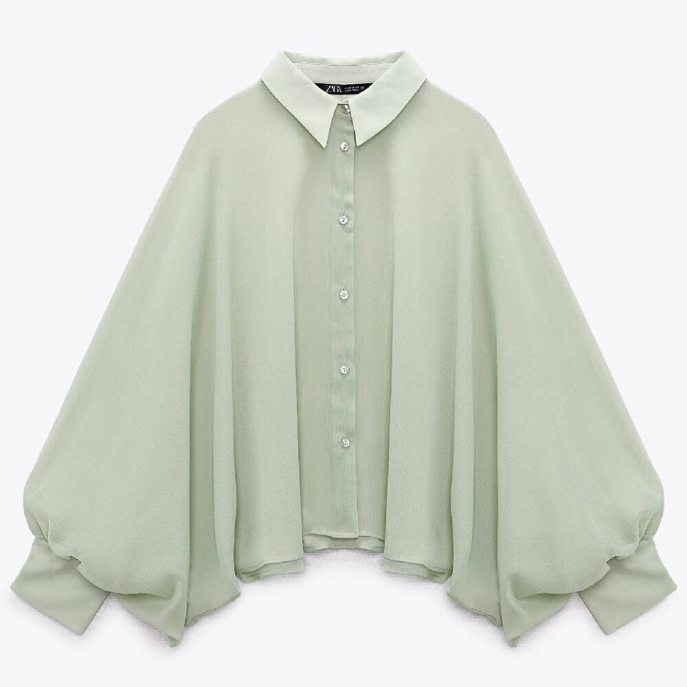 

Рубашка Zara Full Sleeved, светло-зеленый