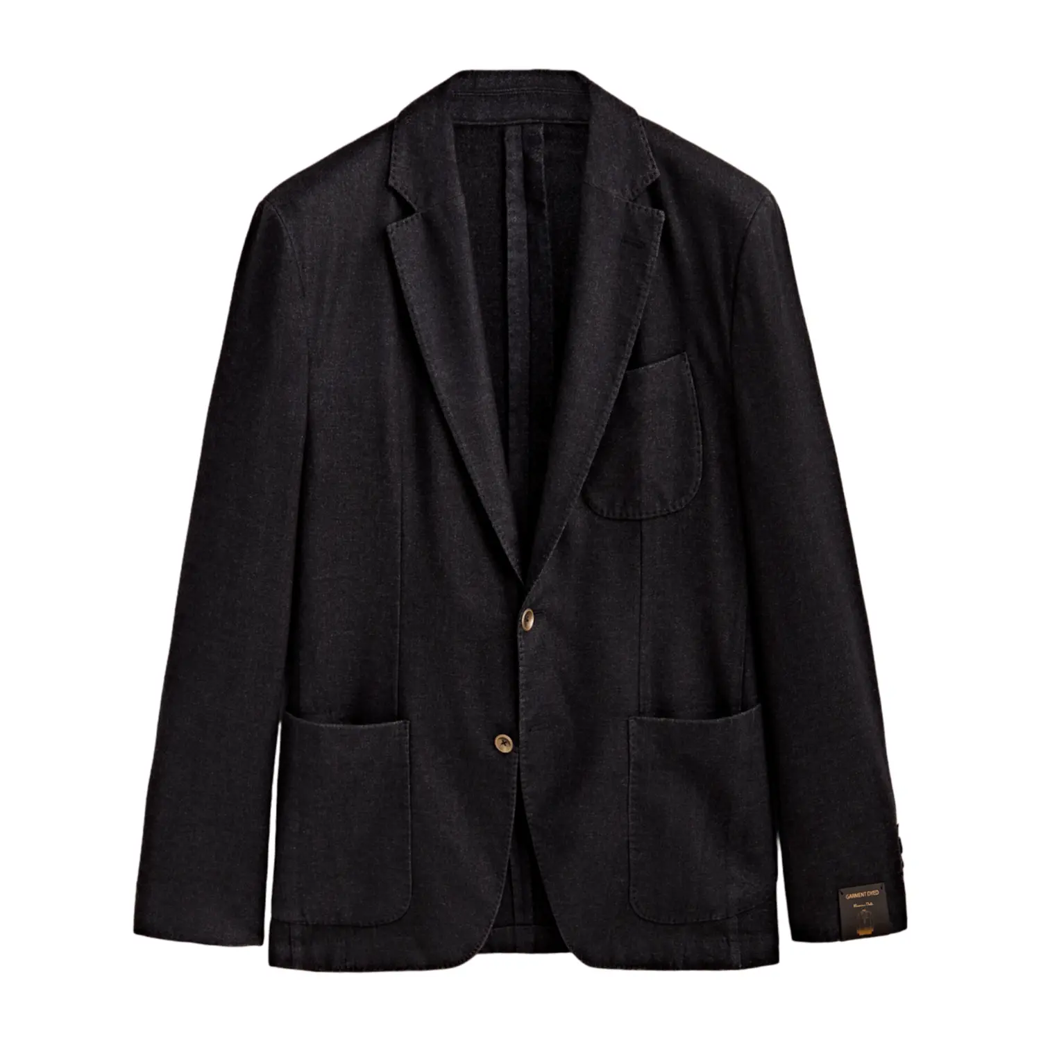 

Пиджак Massimo Dutti Dyed Wool Blend, темно-синий