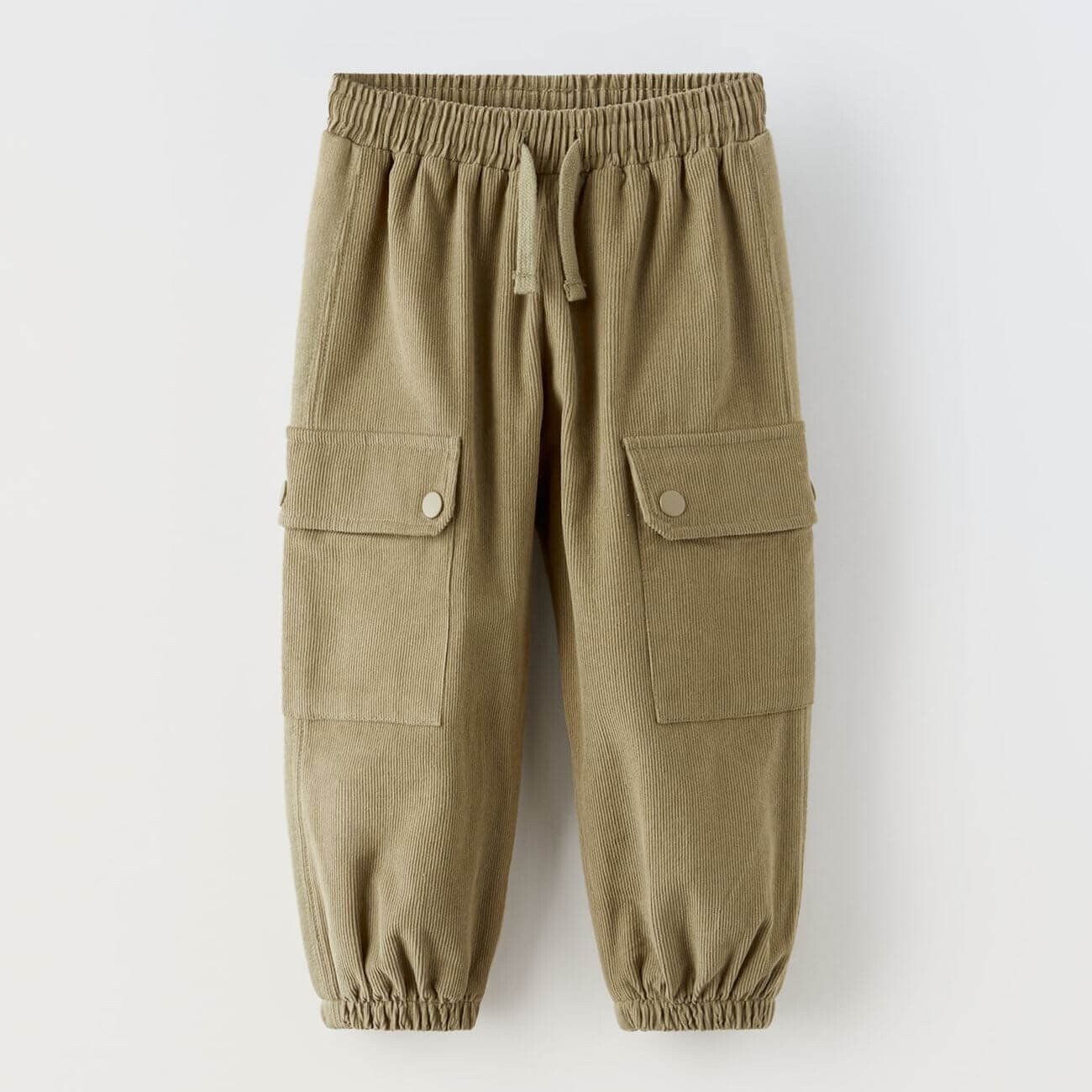 

Брюки Zara Contrasting Corduroy, хаки