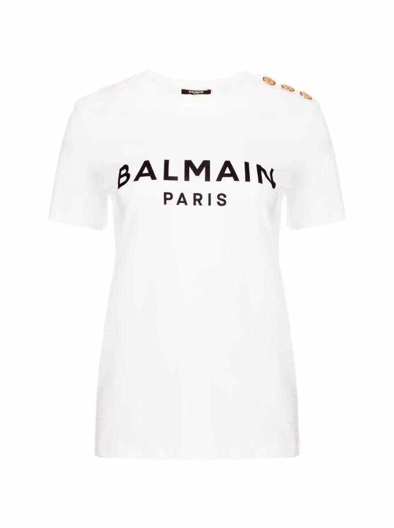 

Хлопковая футболка с логотипом Balmain