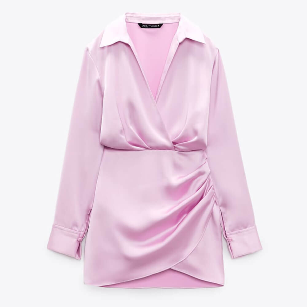

Платье Zara Short Satin, розовый