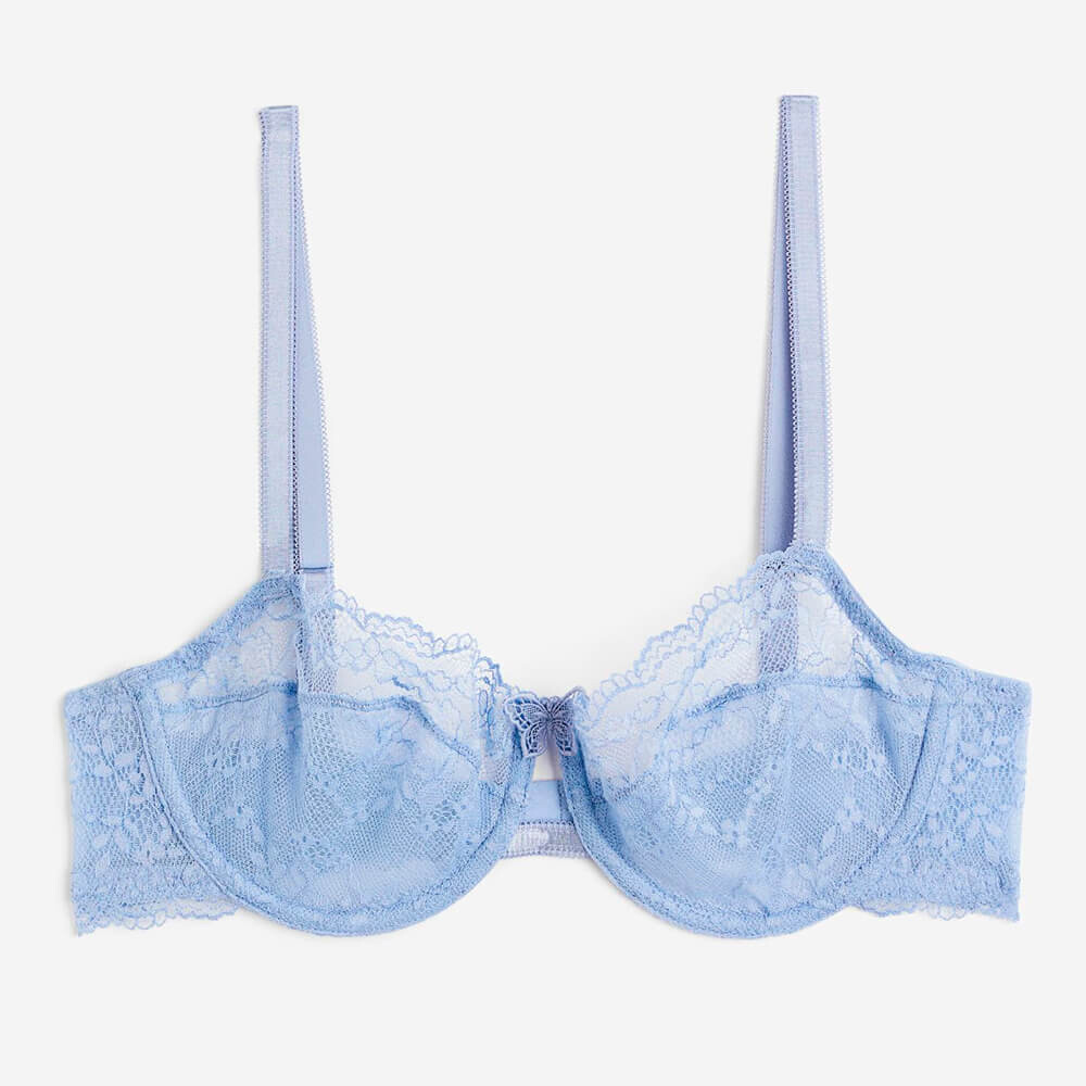 

Бюстгальтер H&M Non-padded Underwire Lace, синий