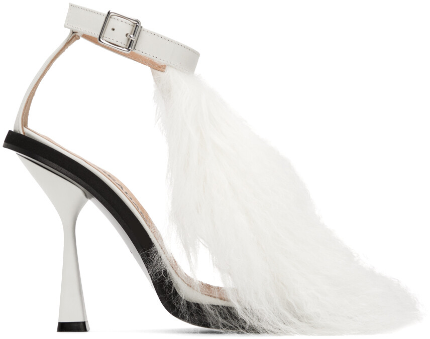 

Меховые босоножки на каблуке Off-White ANDREĀDAMO