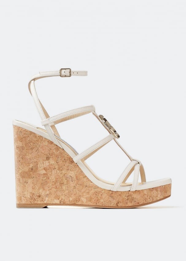 

Сандалии JIMMY CHOO JC wedge 110 sandals, белый