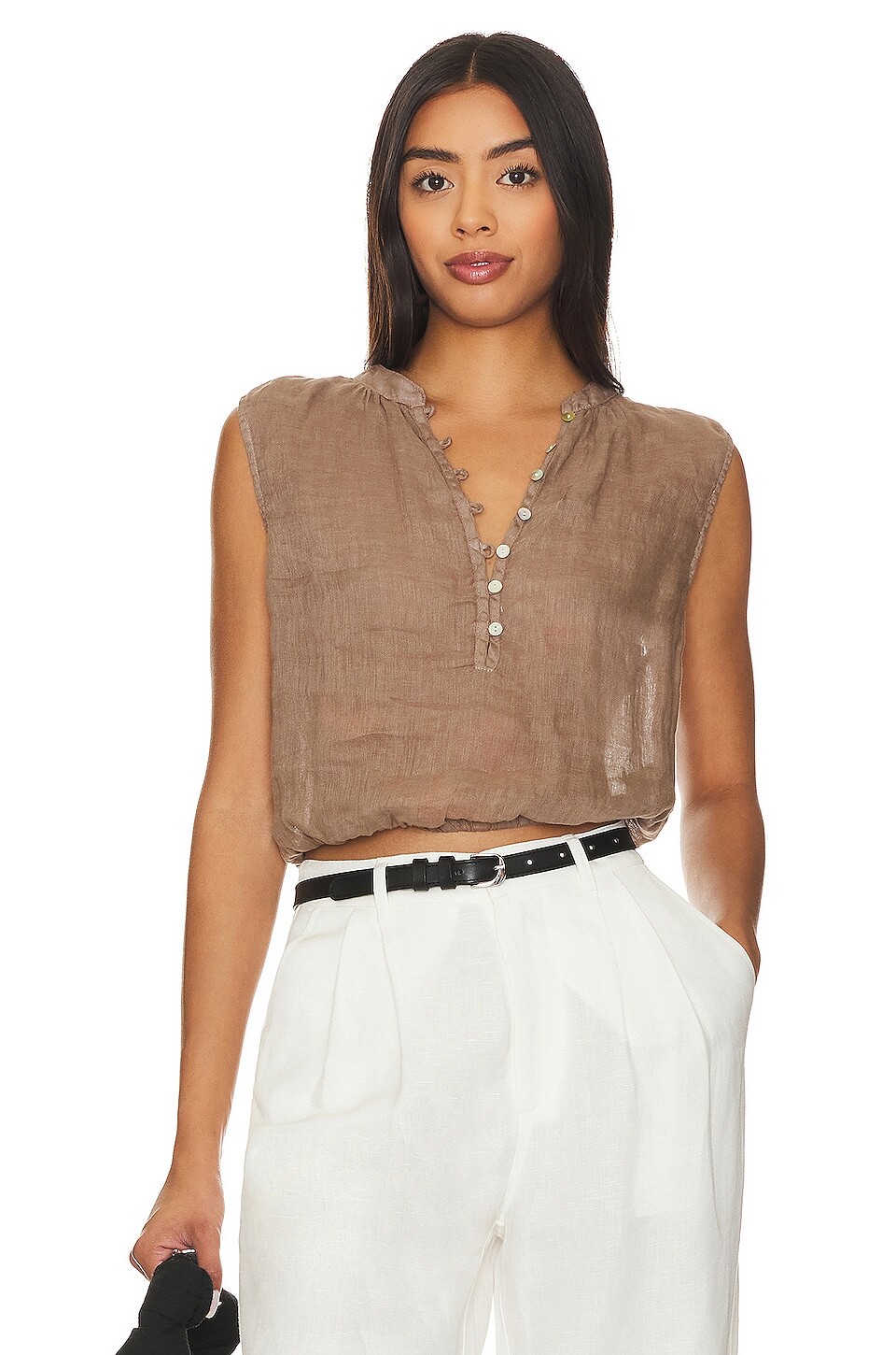 

Пуловер Bella Dahl Sleeveless Elastic Waist, цвет Coastal Fog