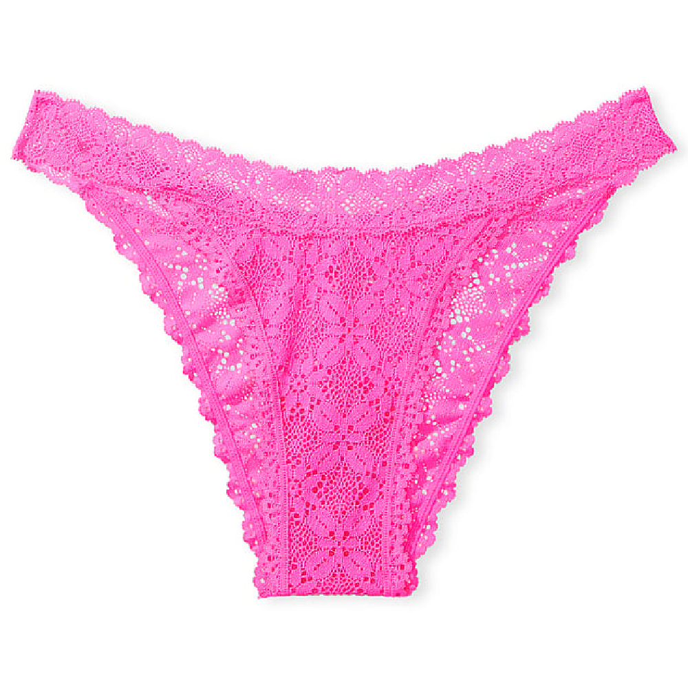 цена Трусы Victoria's Secret The Lacie Lace Brazilian Crochet Lace, сиреневый