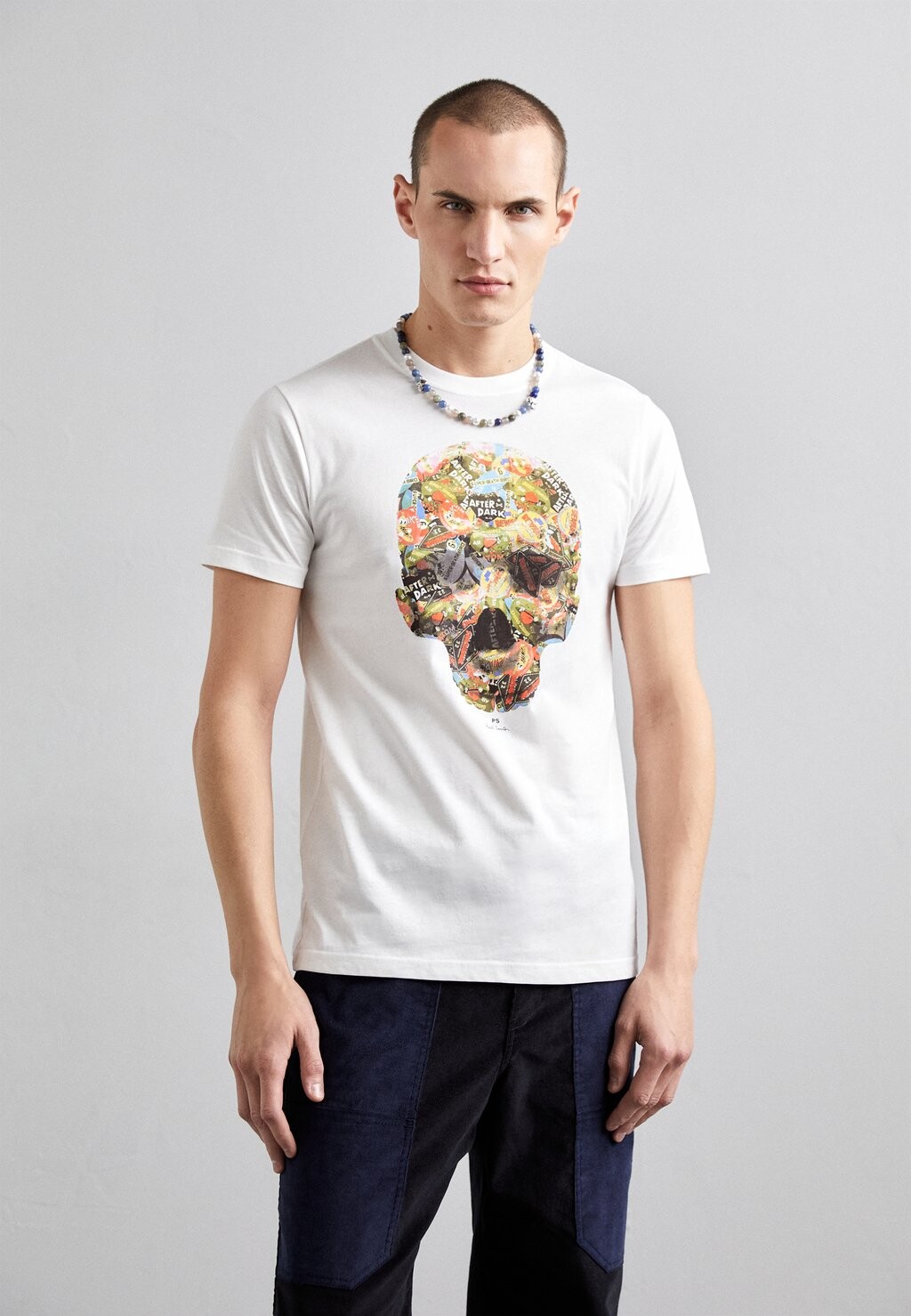 

Футболка с принтом MENS SLIM FIT SKULL STICKER PS Paul Smith, белый
