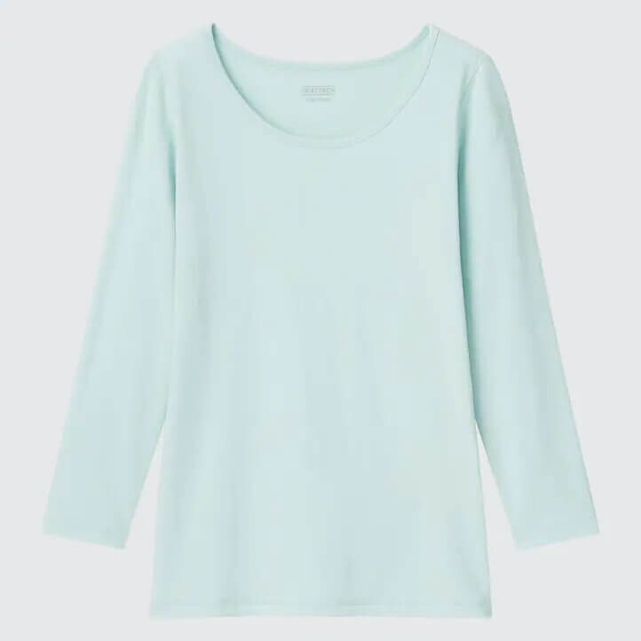 

Футболка детская Uniqlo Heattech Scoop Neck Long Sleeved Thermal, светло-зеленый