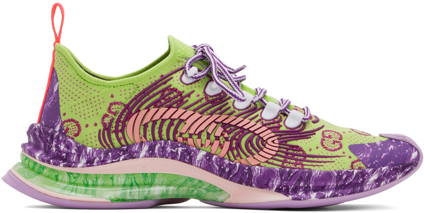 

Зелено-фиолетовые кроссовки Gucci Run