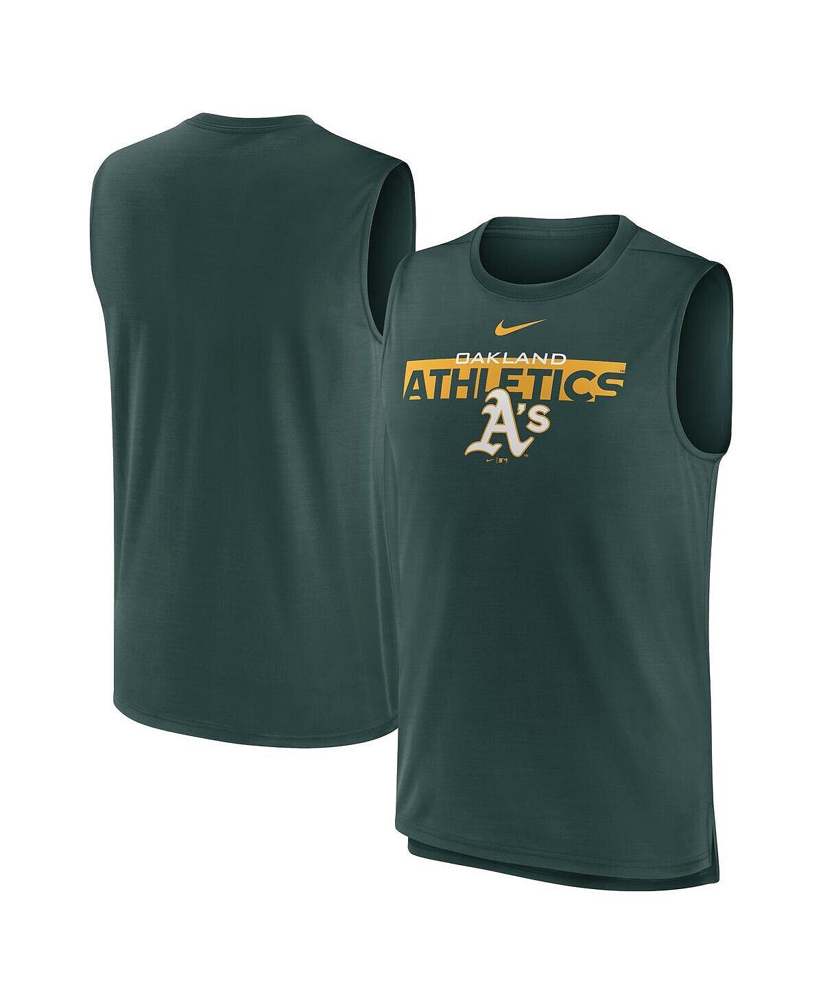 Мужская зеленая майка oakland athletics knockout stack exceed performance muscle Nike, зеленый цена и фото