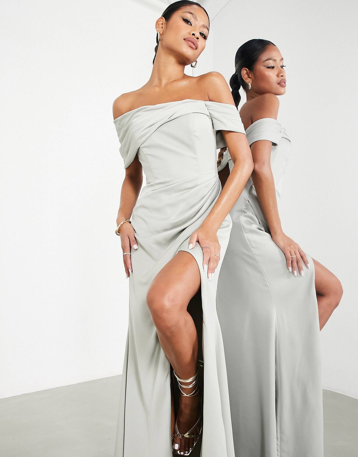 

Платье макси ASOS EDITION, фисташковый, Зеленый
