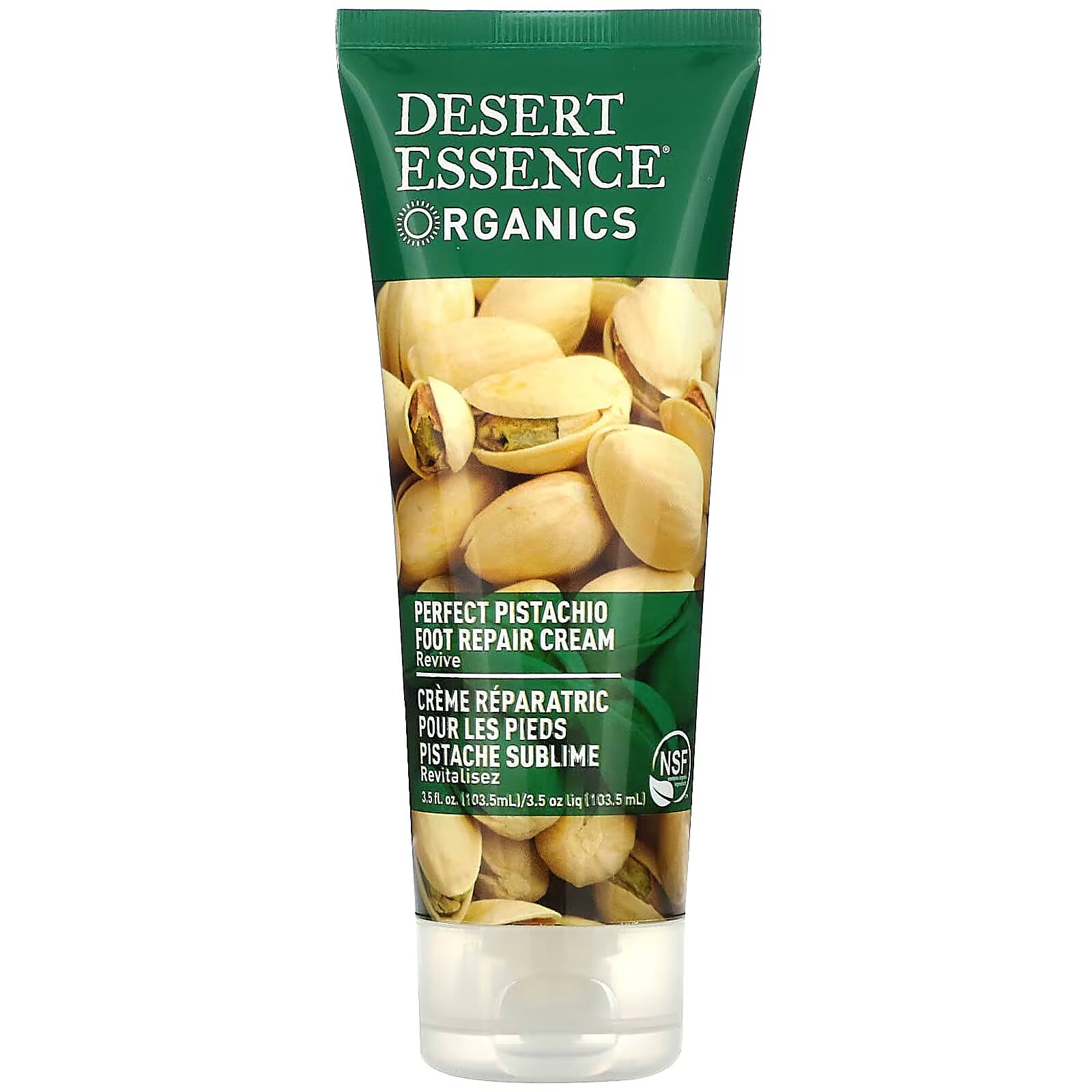 Desert Essence, Organics, восстанавливающий крем для ног, Perfect Pistachio, 103,5 мл (3,5 жидкой унции) - фото