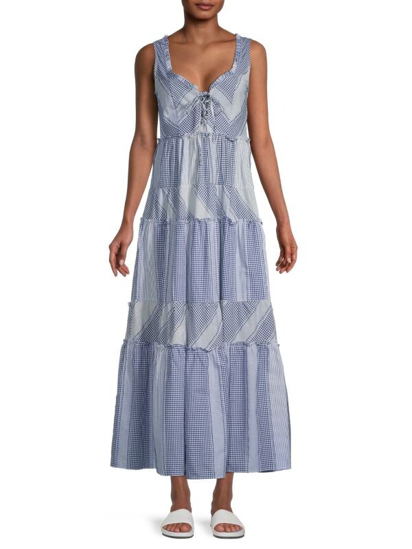 

Платье - Макси Ярусное Betsey Johnson со шнуровкой, navy