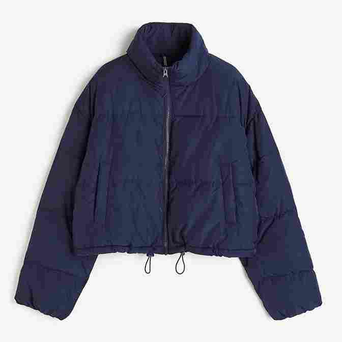 Куртка H&M Puffer, темно-синий suq африканский пучок мягкая жареная головка эластичная веревка для волос короткая курчавая кудрявая обертка кулиска синтетические було