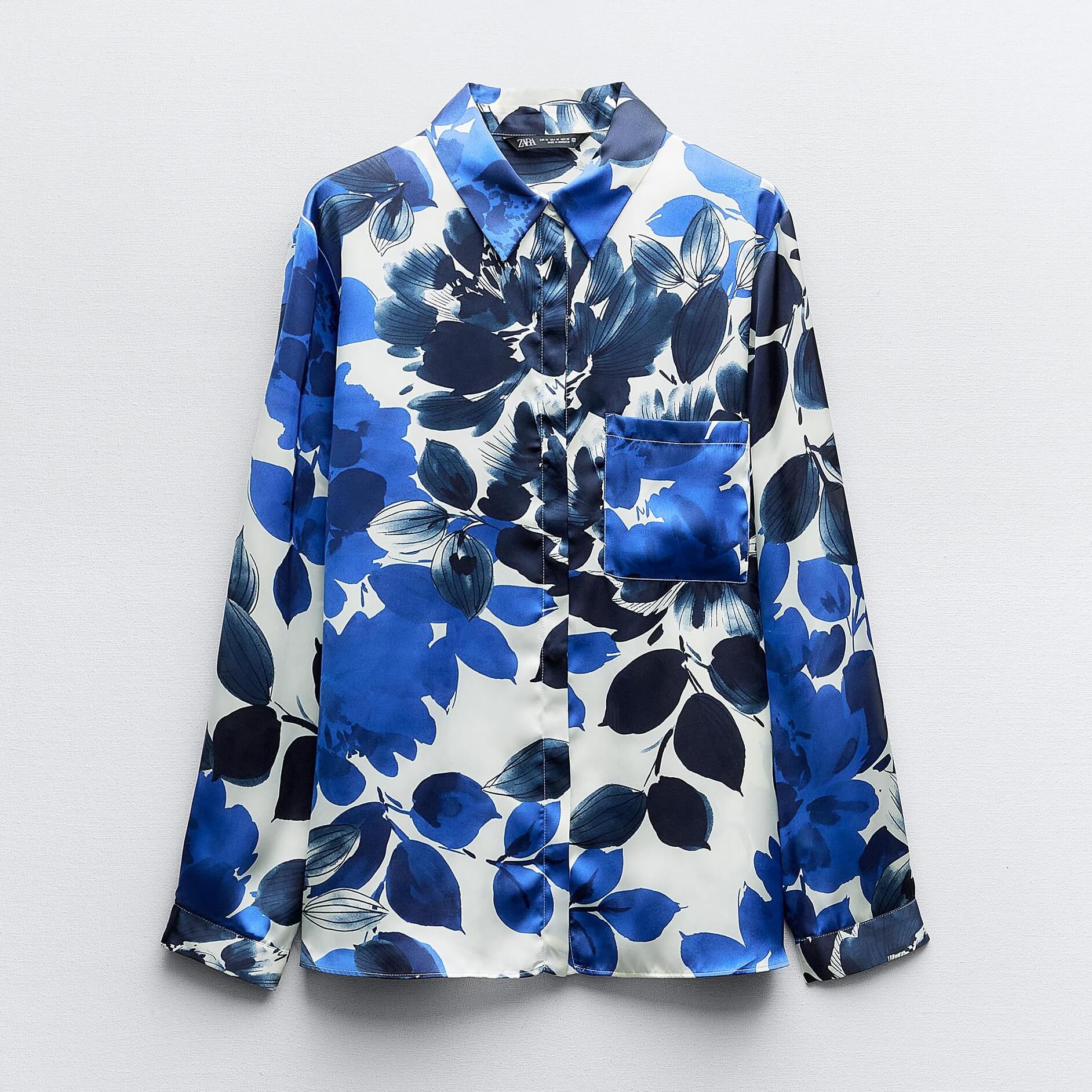 Рубашка Zara Floral Print, мультиколор рубашка zara geometric print мультиколор