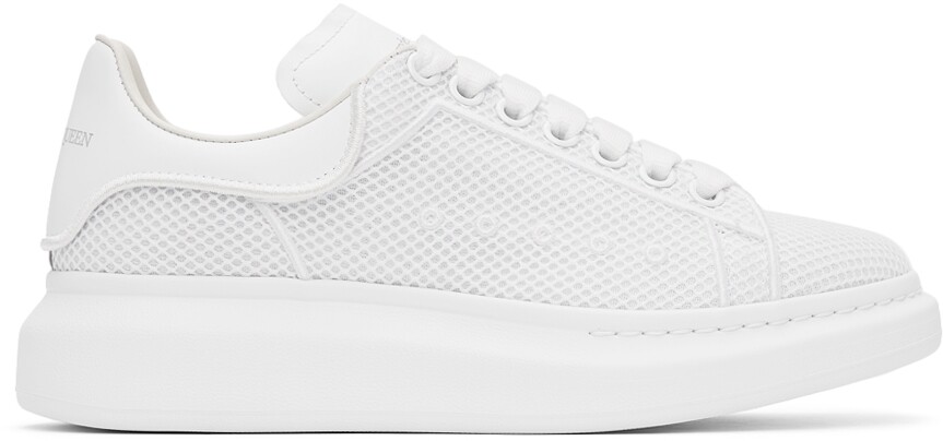 

Белые массивные кроссовки из сетки и кожи Alexander McQueen