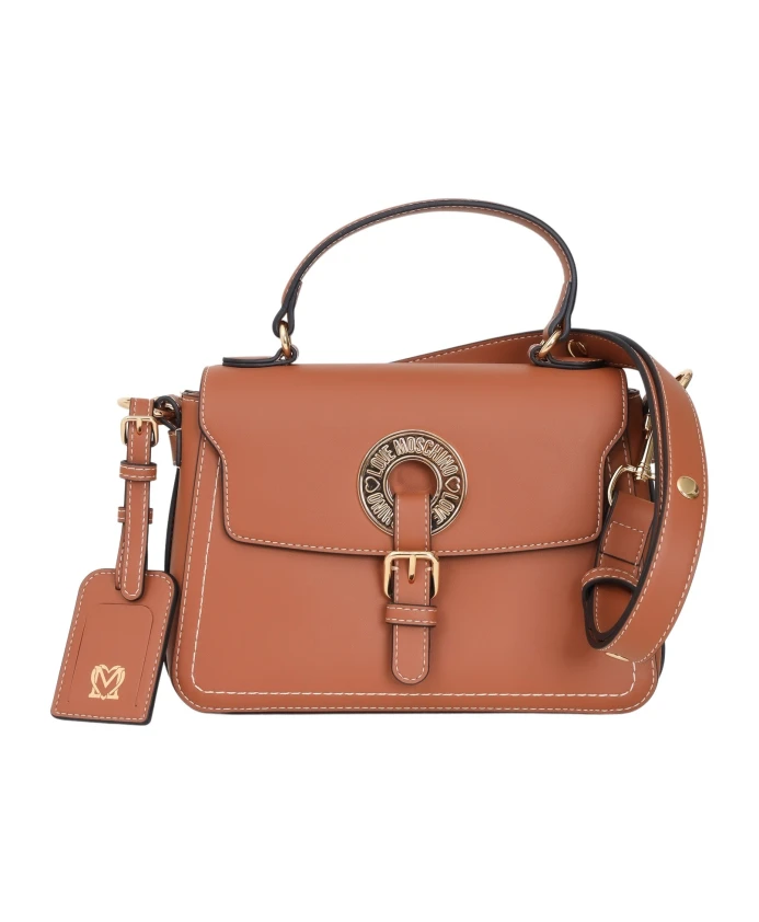 

Сумка через плечо с пластинкой с логотипом Love Moschino, коричневый