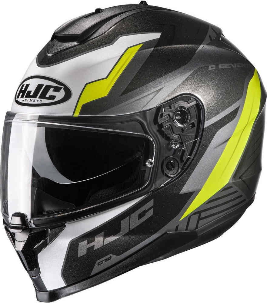 C70 Силоновый шлем HJC, черный/желтый/белый женский мотоциклетный шлем в стиле ретро полушлем с выдвижным градиентным солнцезащитным козырьком и маской локомотивами