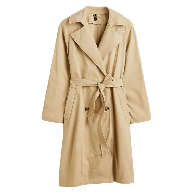 

Тренч H&M Cotton Twill, бежевый