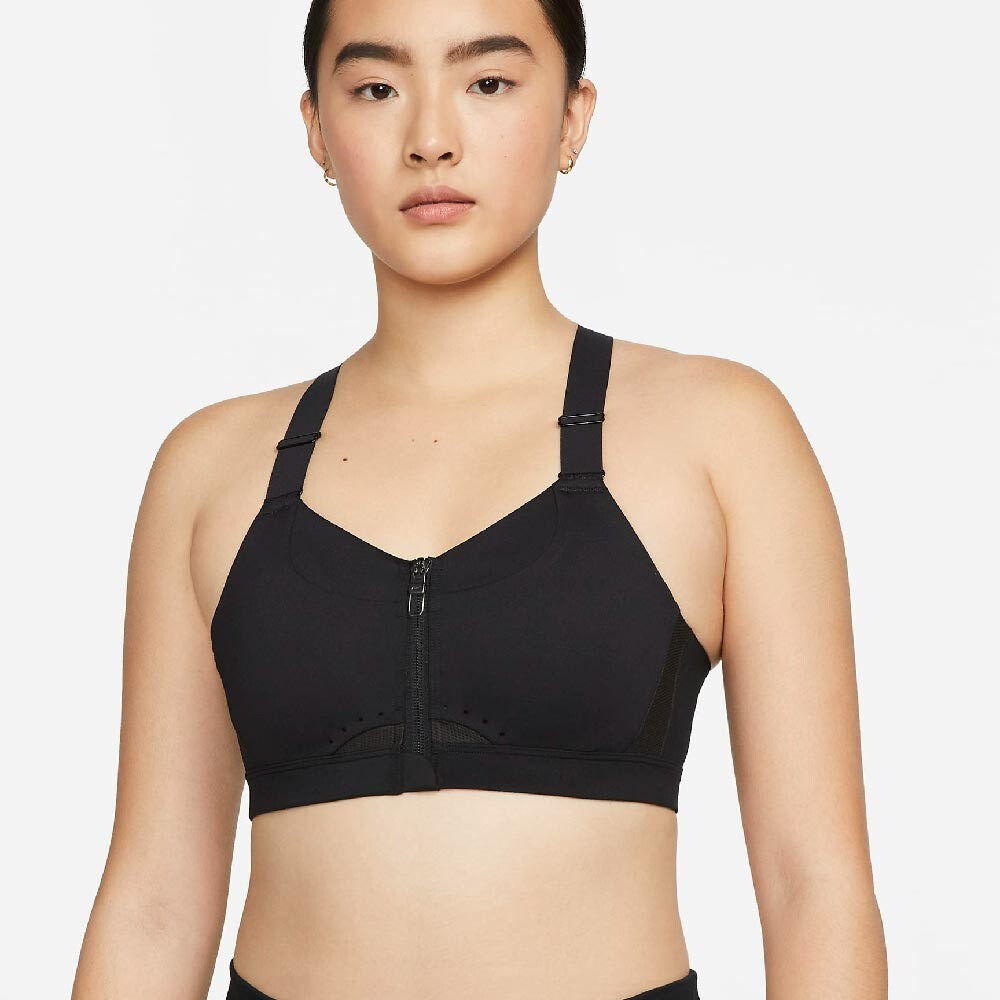 

Топ Nike Alpha Women's High-Support Padded Zip-Front Sports, черный