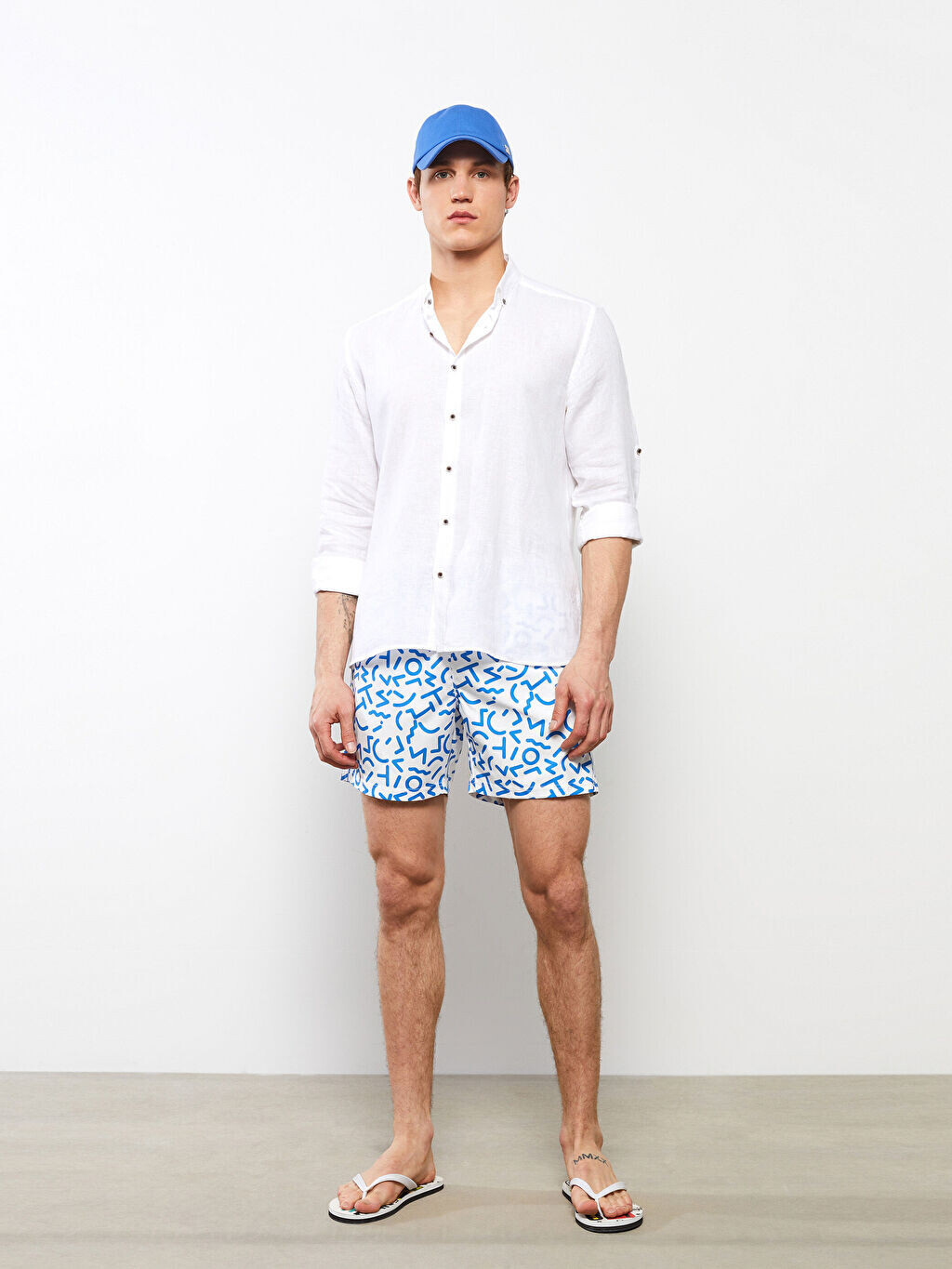 

Мужские морские шорты с рисунком до колена LCW SWIMWEAR