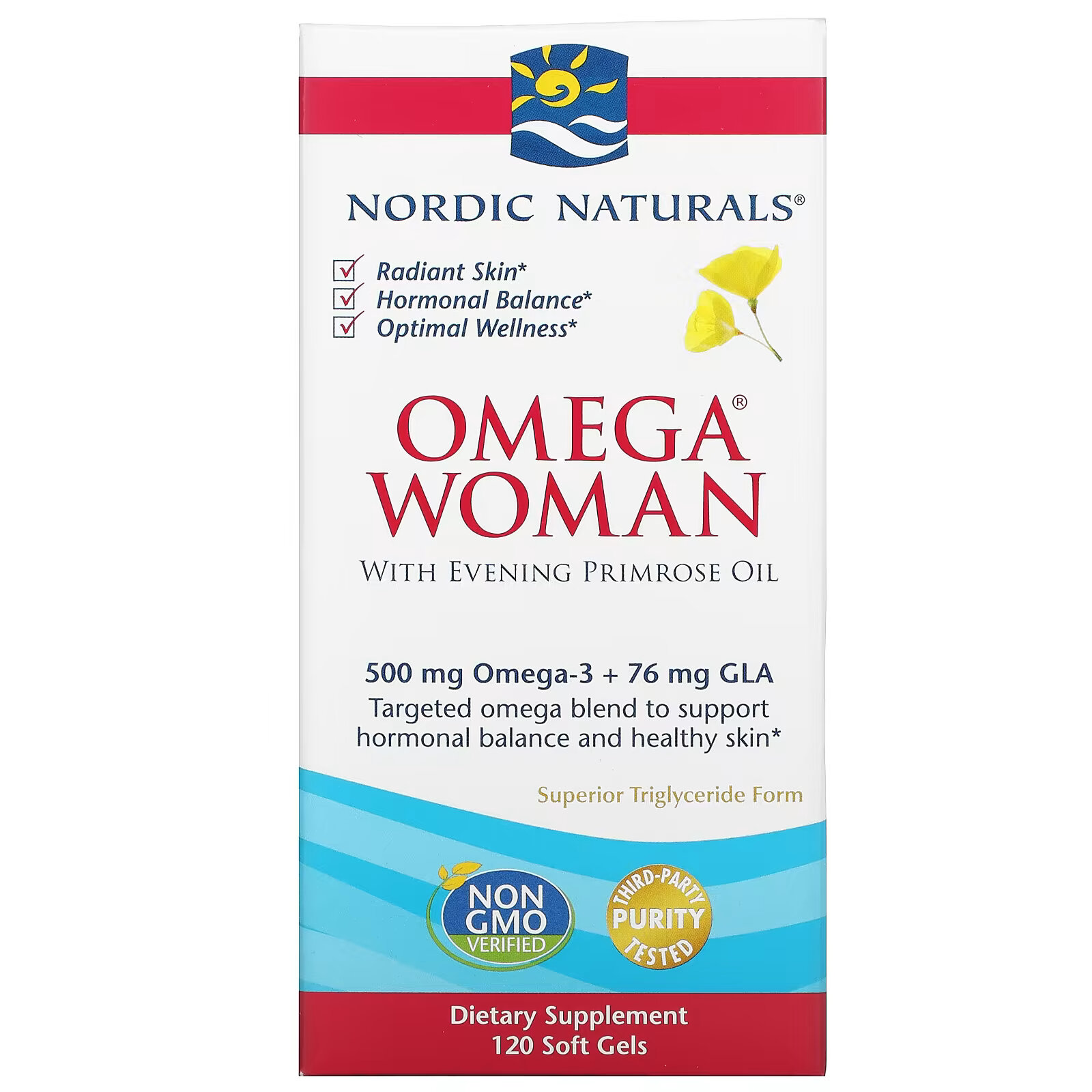 Nordic Naturals, Omega Woman, с маслом примулы вечерней, 120 капсул - фото