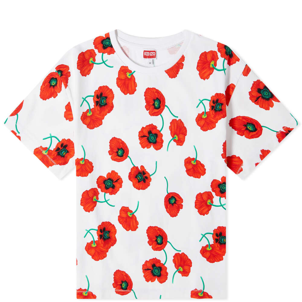 

Футболка Kenzo Floral Print Boxy Tee, Красный