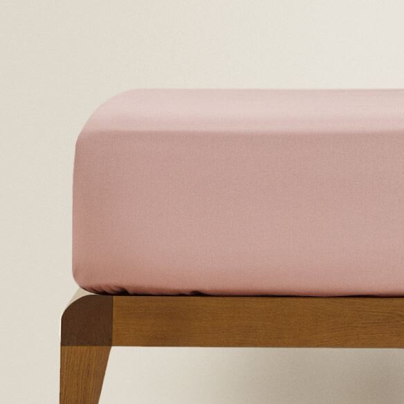 

Простыня из хлопка Zara Home Plain-fitted, розовый