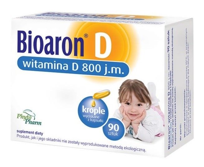 Bioaron Witamina D 800 j.m витамин D3 в капсулах, 90 шт. terranova witamina d3 400iu kompleks wegański витамин d3 в капсулах 50 шт