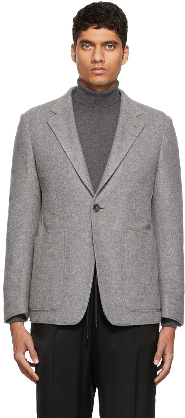 

Серый валяный кашемировый пиджак Ermenegildo Zegna Couture