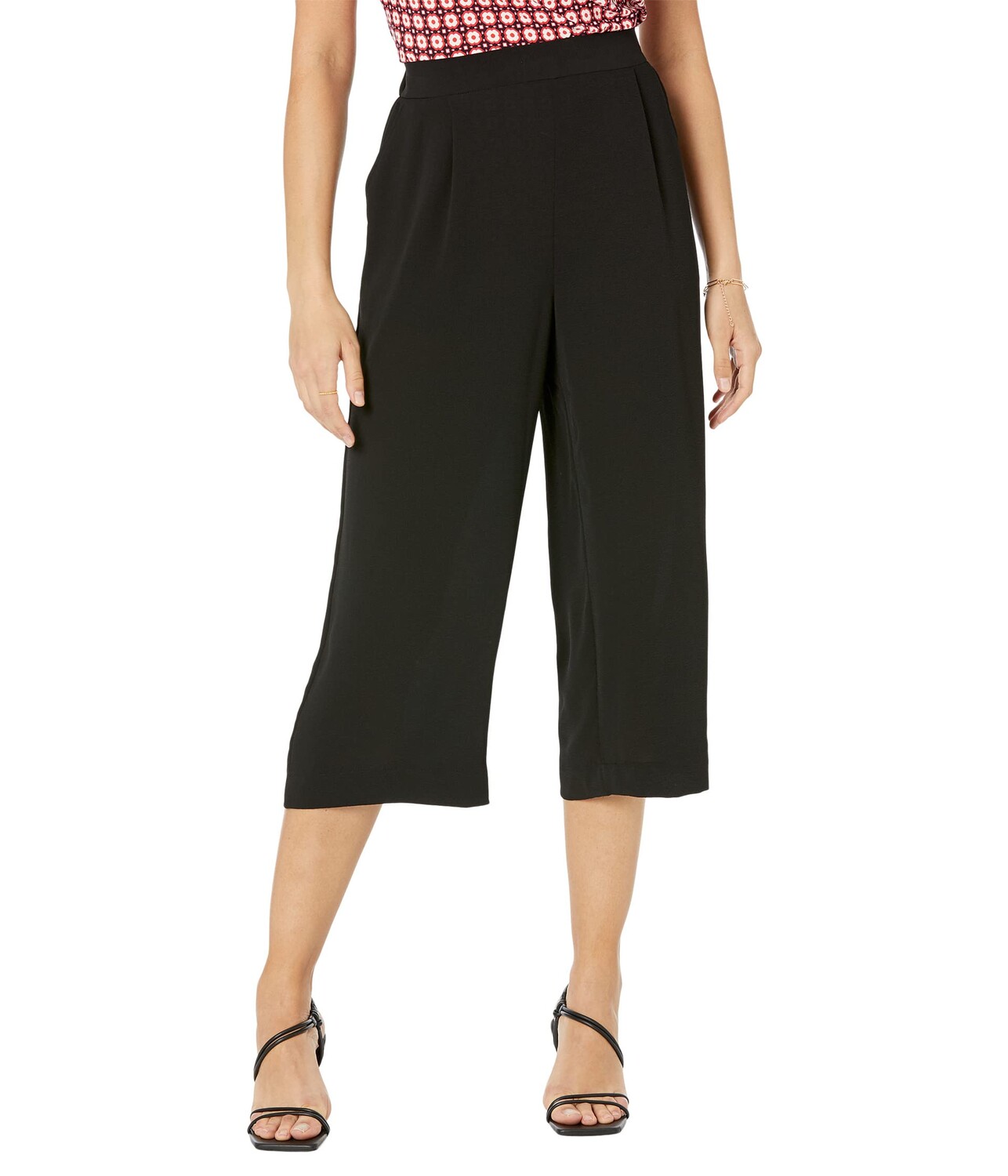 

Брюки с высокой посадкой MICHAEL Michael Kors, Solid Crepe Culottes, Черный
