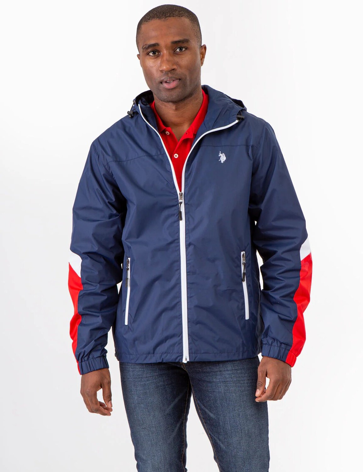 

Куртка U.S. Polo Assn.Colorblock Hooded, синий