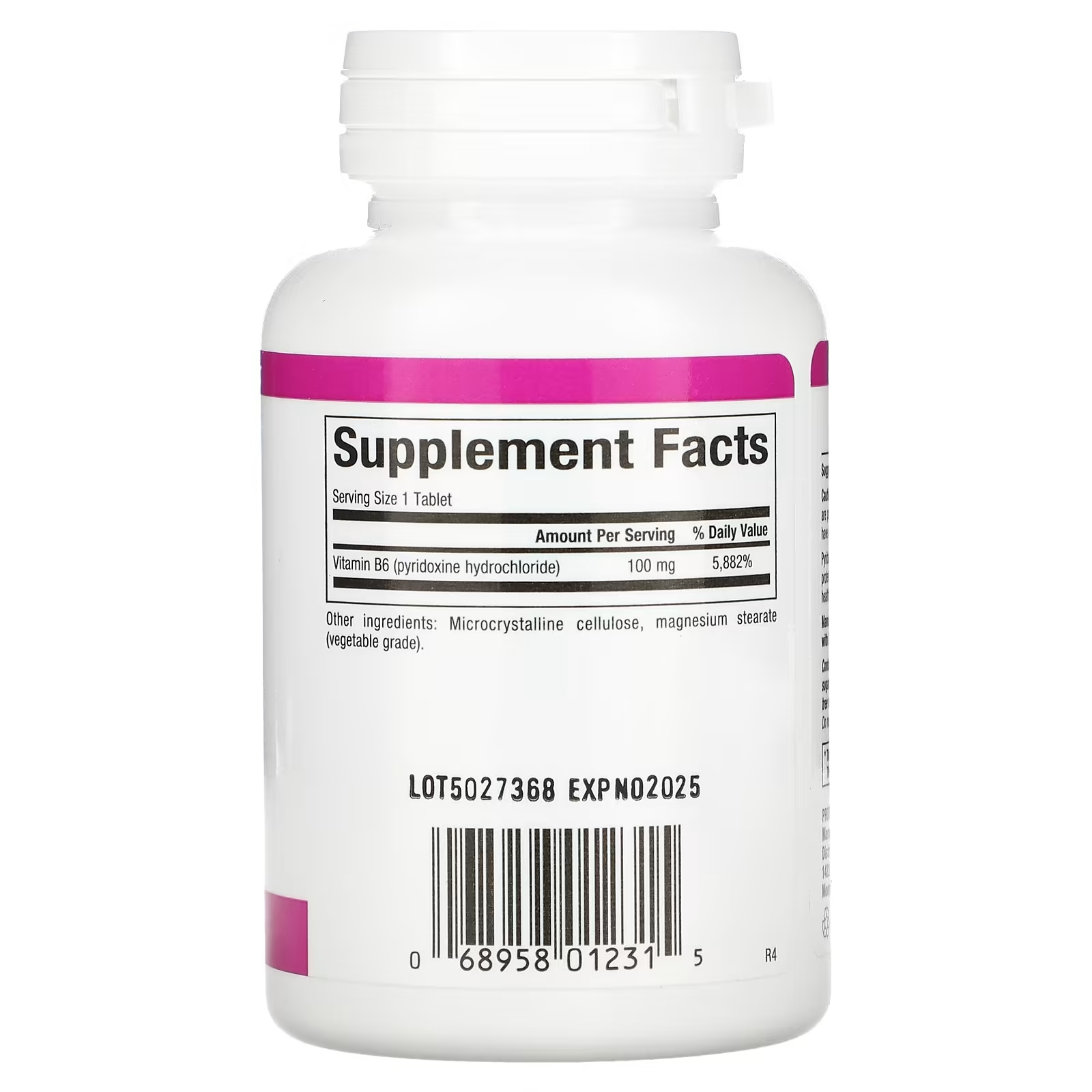 Natural Factors витамин В6 пиридоксина гидрохлорид 100 мг, 90 таблеток