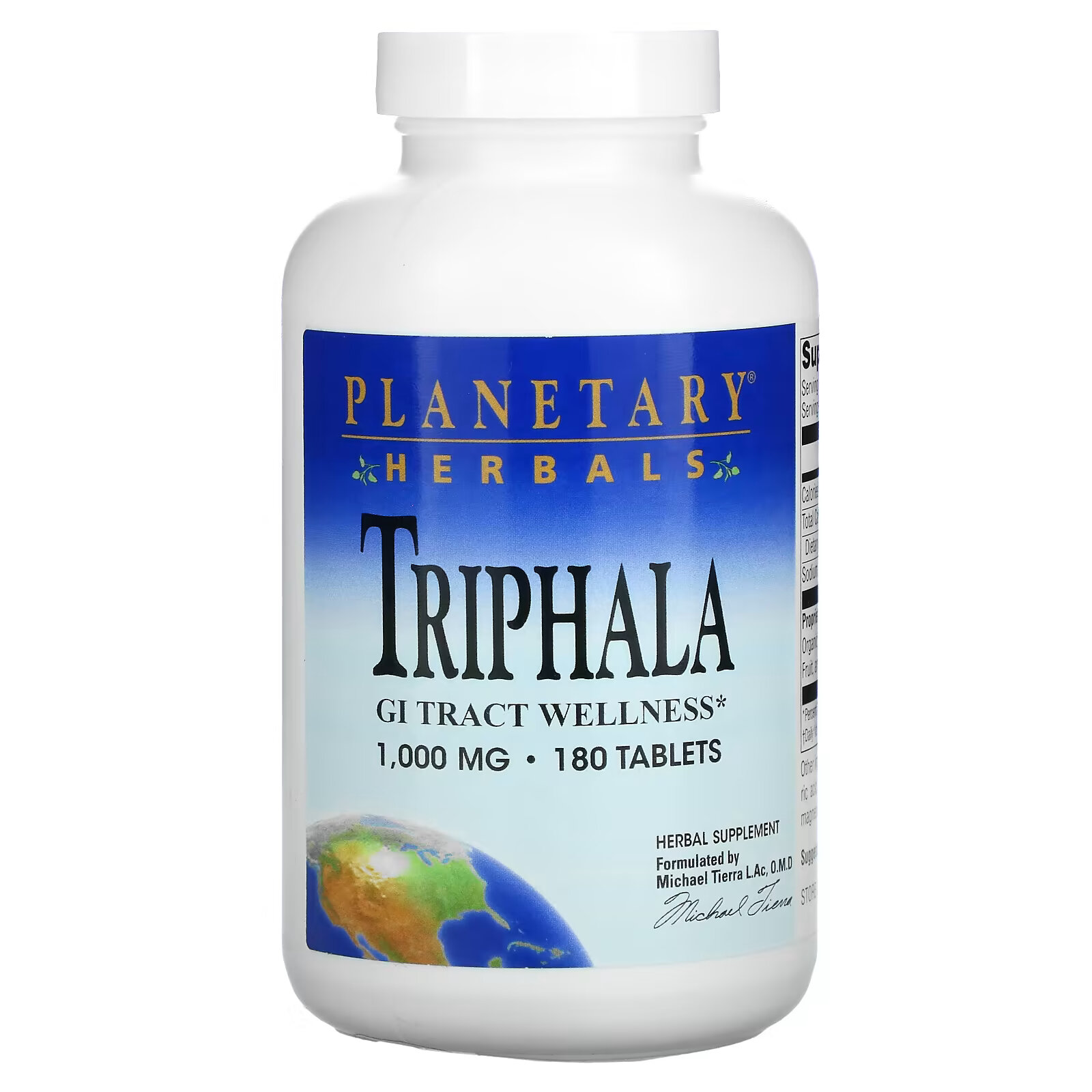 Planetary Herbals, Triphala, здоровье желудочно-кишечного тракта, 1000 мг, 180 таблеток planetary herbals ayurvedics triphala gold 1000 мг 120 таблеток
