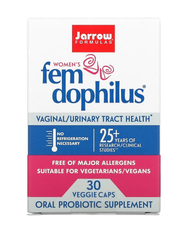 пероральная добавка jarrow formulas vegan fem dophilus 30 растительных капсул Fem Dophilus для женщин, 30 растительных капсул, Jarrow Formulas