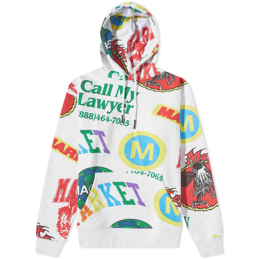 

Толстовка MARKET Monogram AOP Hoody, Серый