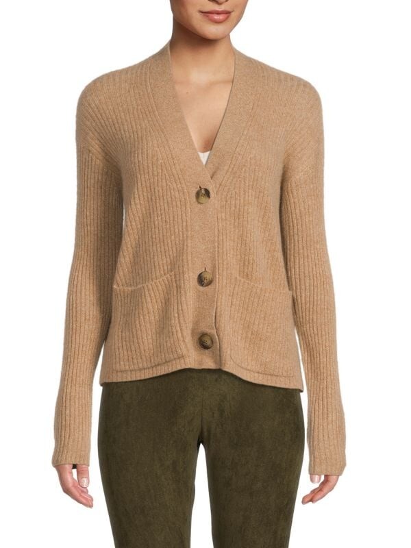 

Кашемировый кардиган Saks Fifth Avenue Classic camel