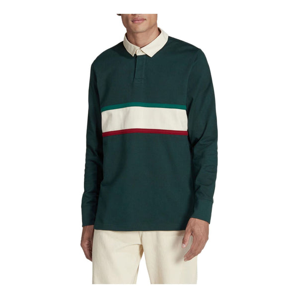 Футболка Adidas Fmf Ls Ls Stripe Lapel Pullover Long Sleeves Green Polo Shirt, Зеленый цена и фото