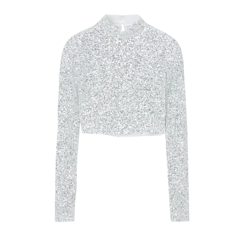 

Топ Pull&Bear x Valentina Zenere Sequinned Long Sleeve, серебристый