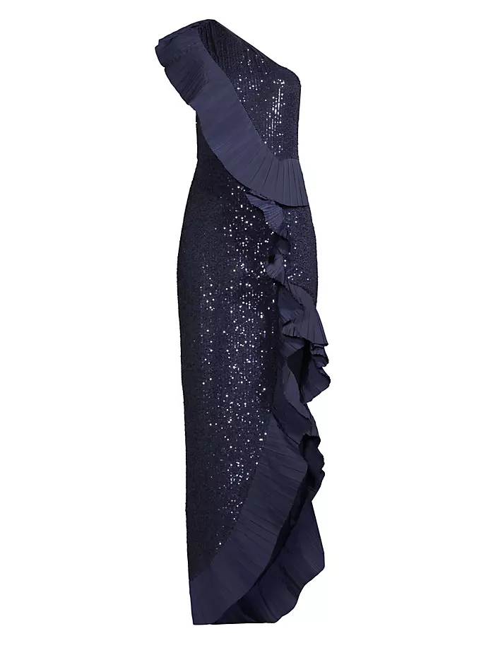 цена Платье Mercer из пайеток и тафты One33 Social, темно-синий