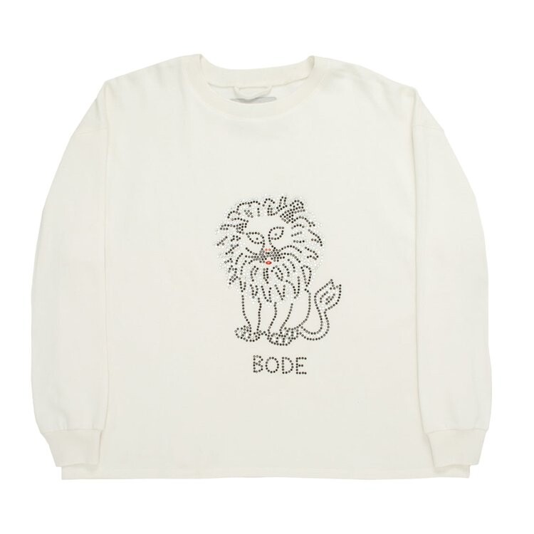 

Толстовка Bode Embellished Lion Crewneck 'White', белый