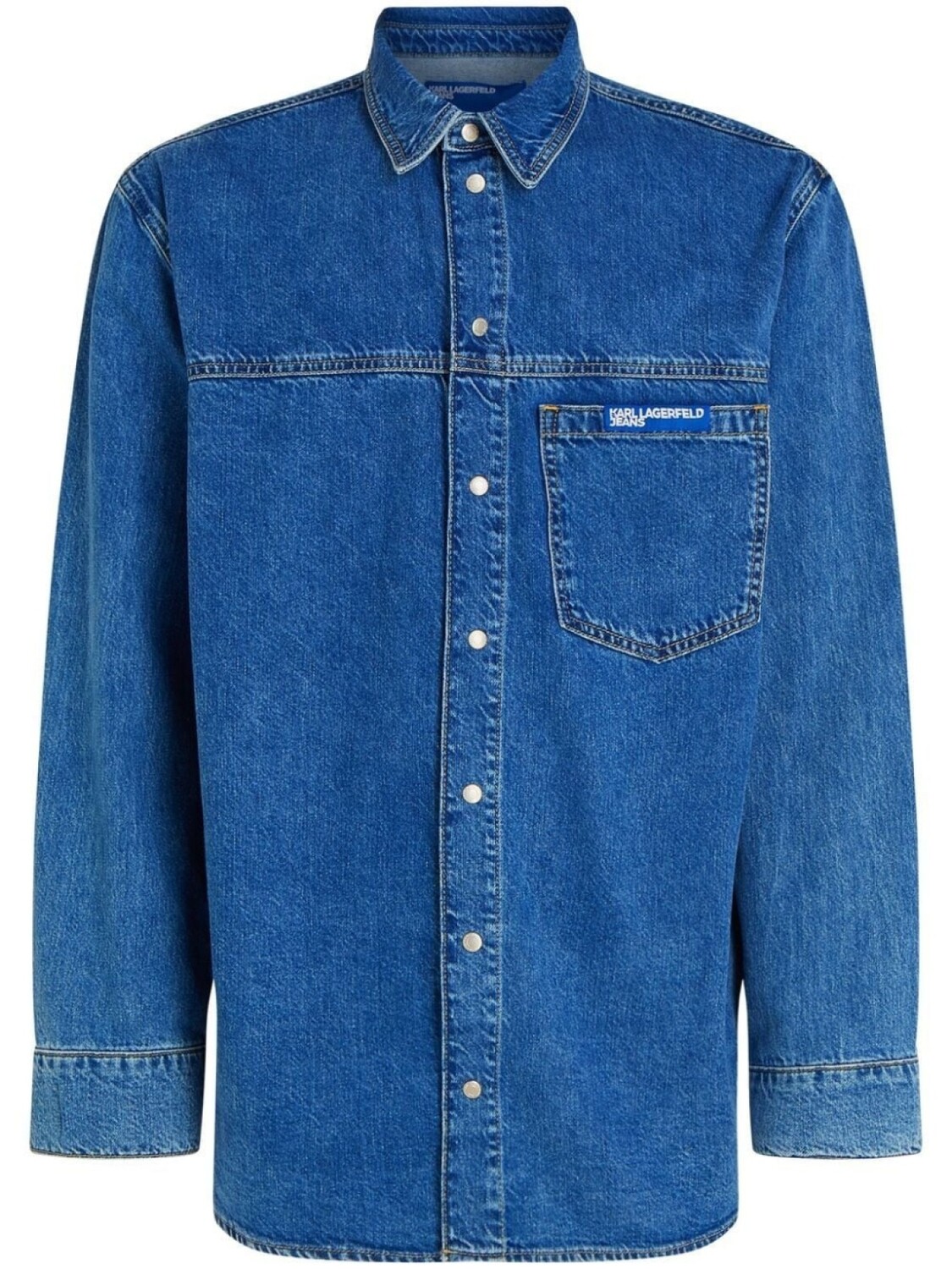 

Karl Lagerfeld Jeans джинсовая рубашка с накладным карманом, синий