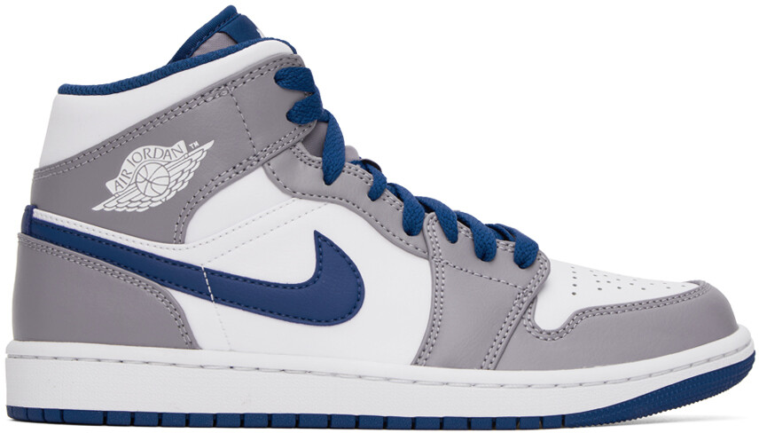

Серо-белые кроссовки Air Jordan 1 Mid Nike Jordan