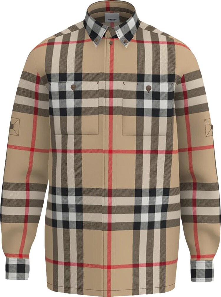 

Рубашка Burberry House Check Shirt 'Archive Beige', загар