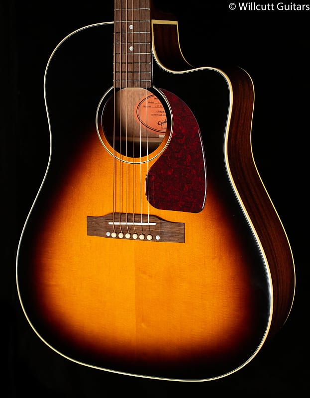 электроакустические гитары epiphone j 200 aged vintage sunburst Epiphone J-45 EC Aged Vintage Sunburst Gloss