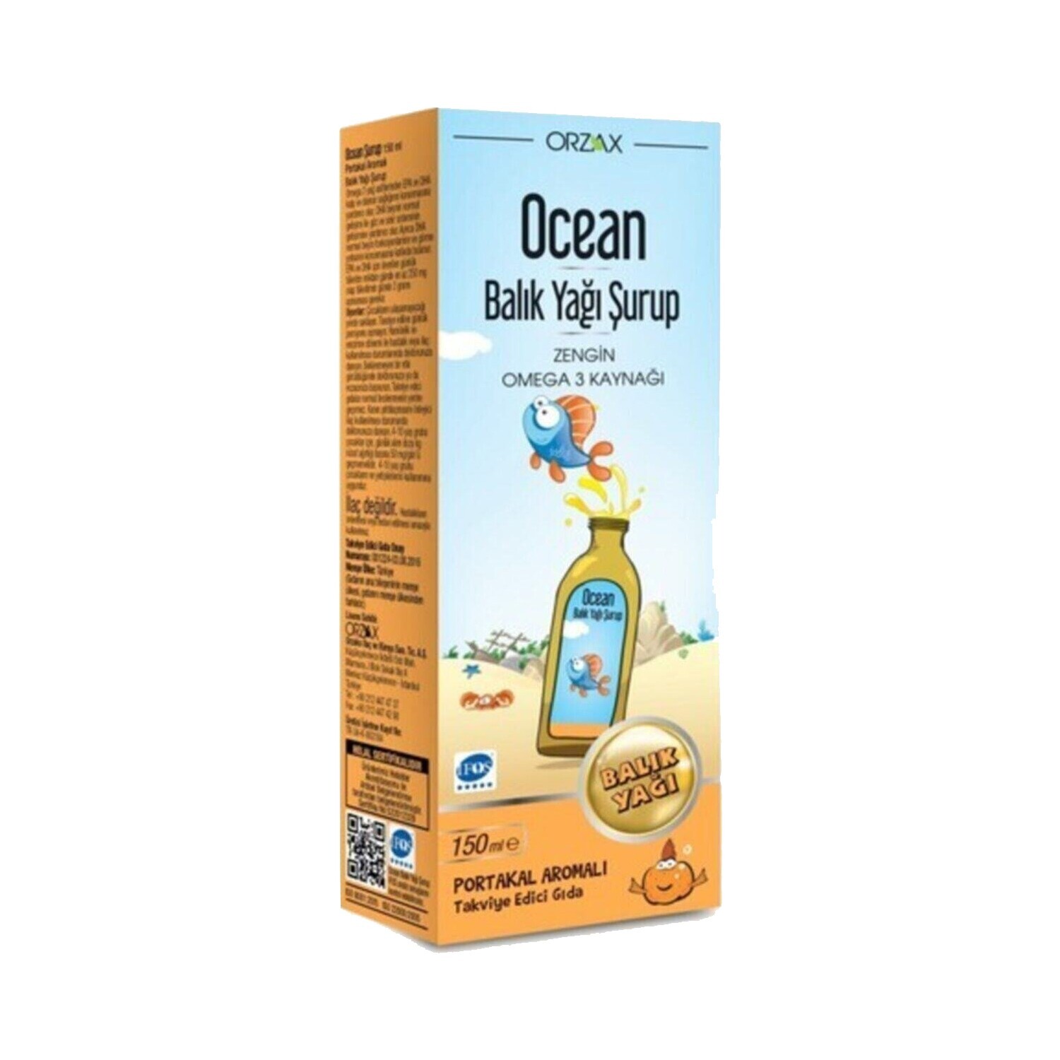 

Сироп Orzax Ocean Fish Oil со вкусом апельсина, 150 мл