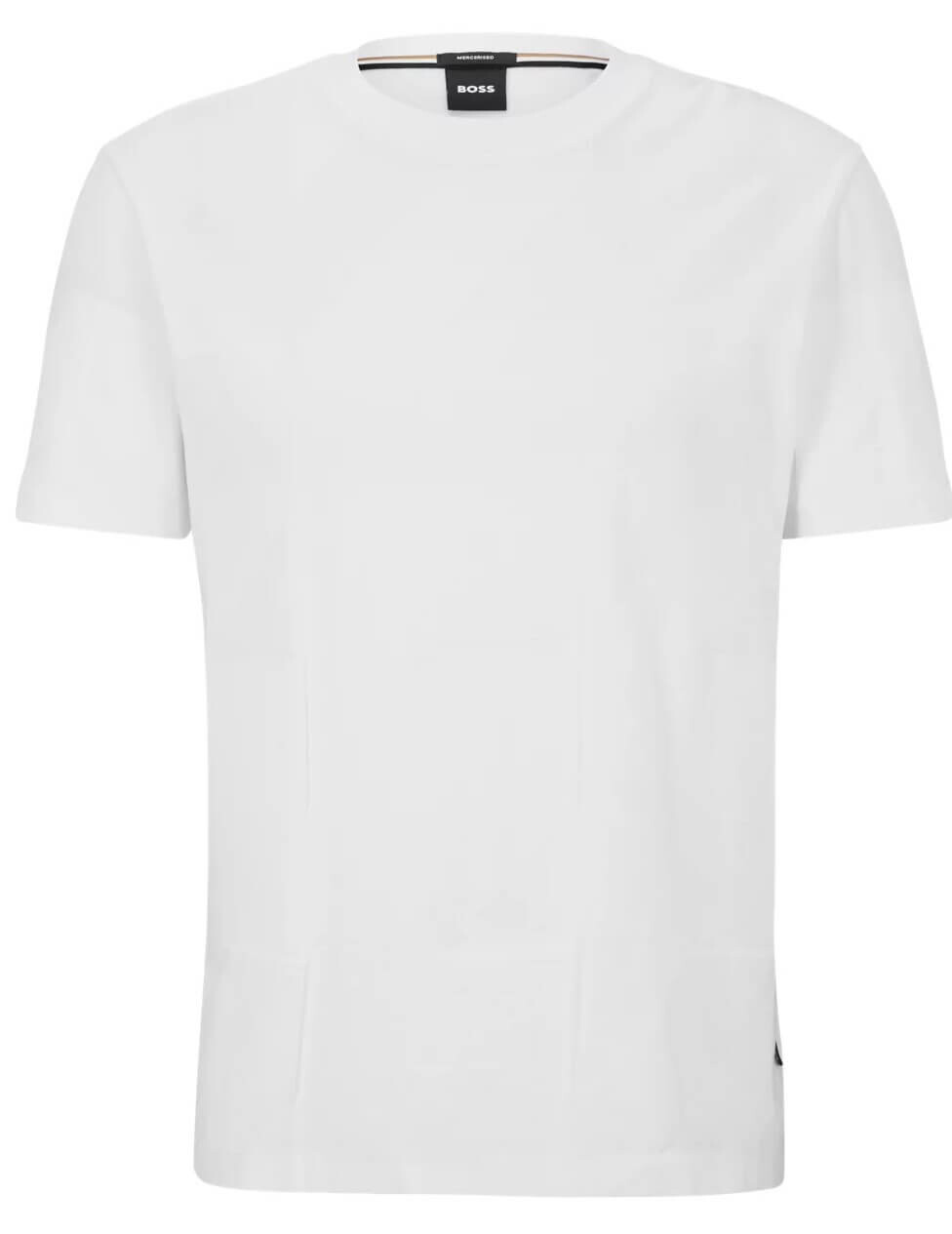 

Футболка Boss Mercerised-cotton With Houndstooth Jacquard, белый