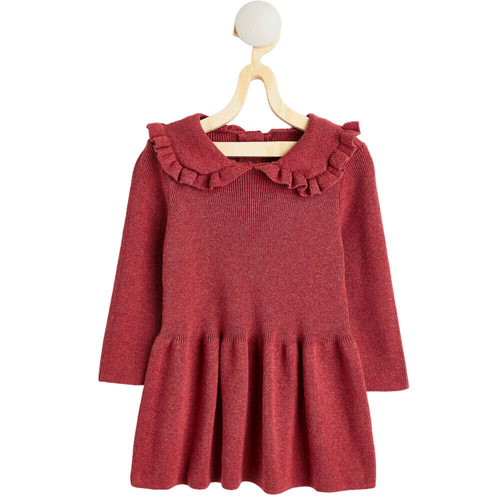 

Платье H&M Collared Knit, темно-красный